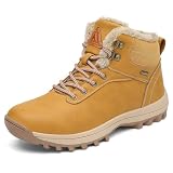 Mishansha Botas de Invierno Mujer Hombre Zapatos Cálidos, Amarillo 39 | Forro cálido, acabado repelente al agua, suela antideslizante, ajuste unisex cómodo, para diario y paseos