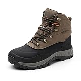 NORTIV 8 Botas de Nieve Antideslizantes Invierno Calido Hombre Trekking Botas de Senderismo Impermeable para Hombre con Puntera Protectora,Size 41.5,Marrón/Negro,A0014