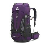 Bseash Mochila de senderismo ligera impermeable de 60L con cubierta de lluvia, mochila deportiva al aire libre para escalada acampar y turismo