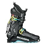 SCARPA Botas de esquí F1 XT para hombre, carbón/amarillo, talla 25 | 100 Flex, ultraligero, turismo alpino, para esquí de campo y montañismo