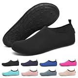 SAGUARO Escarpines Hombre Mujer Agua Zapatillas de Playa Secado Rápido Calzado de Agua Antideslizante Escarpines para Surf Buceo Rio Piscina Negro Gr.40/41