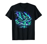 Aurora Boreal Dragón Aurora Boreal Arte Fantasía Camiseta gráfica económica