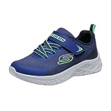 Skechers Boys, Zapatillas Unisex niños, Navy Textile Synthetic Black Lime Trim, 37 EU