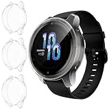 ivoler 3 Piezas Funda para Garmin Venu 2S 40mm / Garmin Vivoactive 4S 40mm, Cubierta Completa Protector de Pantalla Carcasa Protectora Transparente Suave TPU Silicona Caso Anti-Arañazos Case Cover