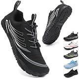 ZDQ Barefoot Shoes Minimalistas Sneakers Hombre Mujer Transpirable Ligeras Flexible Puntera Ancha Zapatos Descalzos Trail Running Deportes Casual Fitness Negro 38