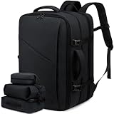 LOVEVOOK Mochila Viaje Cabina Avion Maletas De Viaje Cabina Para Easyjet Ryanair 40L Equipaje De Mano Mujere Hombre Mochila Para Portátil 17 Pulgadas, Negro