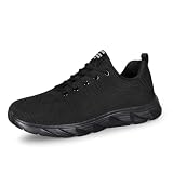 Zapatillas Deportivas Ligeras para Correr Caminar y Entrenar en Gimnasio Calzado Masculino Transpirable con Plana y diseño Casual (Black1, 43)