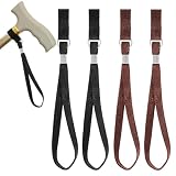 JRYXDS 2 Muñequeras Para Bastones De Caminar, Correa De Muñeca Para Bastón, Accesorios Para Muletas Para Caminar, Muñequeras Para Muletas, Correa Para Bastón De Camin(Negra,Amarillo-Marrón)