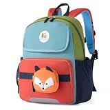 PROTAURI Mochila Infantil con Monedero Niños 3-6 Años 12L, Zorro | con Correa Pectoral con Silbato, Reflectante, Ergonómico y Transpirable para Libros A4, 34cm