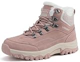 LANGDU Botas de Mujer Invierno Zapatos Trekking Botines,Rosa 10,39EU | Forro Cálido,Antideslizante,Cómodo,Transpirable,Resistente al Agua,Moda