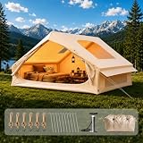 300 x 210 x 200 cm Tienda de Campaña Hinchable 4-6 Personas con Claraboya | Con Salida para Estufa y Bomba, Montaje 5 Min, Oxford 300D Impermeable, UPF50+, para Camping, Familia, Senderismo y Glamping