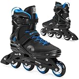 ATTABO Patines en Línea Cyclone Fitness Hombre Talla 43 EU Ruedas ABEC-7 Bota Semirrígida PU 82A Freno TPR Comodidad Estabilidad Ajuste 3 Etapas Materiales Duraderos Color Negro-Azul