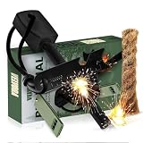 VELVORA - Pedernal Supervivencia Profesional - Arrancador de Fuego de Acero - Kit de Supervivencia al Aire Libre para Acampada y Senderismo - Encendedor de Ferrocerio 20.000 Usos - Camping Accesorios.