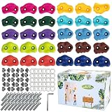 RUACDIQ presas Escalada niños, Presas de Escalada, rocodromo Infantil Pared, Soportes Escalada para Jugar Torre Y Pared Escalada, Cumpleaños para Niños, 10 Colores (30)