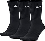 Nike 3Ppk Value Cotton Crew - Calcetines unisex, color negro/ blanco, talla L/ 42-46