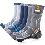 Circorld Calcetines Antiampollas Para Hombre y Mujer - Senderismo, Deporte, Running Con Acolchado - Transpirables de Algodón Para Trekking, Trabajo, Ciclismo - 3 Pares