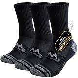 Niorasen Calcetines Trekking Hombre, Acolchados Grueso y Transpirables | Antiampollas, Antirozaduras, Calcetines Montaña de Algodón Cómodos para Senderismo, Deporte, Running y Trabajar, 3/6 Pares