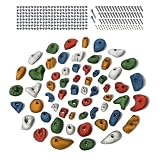 ALPIDEX 60 Presas Escalada con Tornillos y Tuercas Rocódromo Pared Bloques | Kit, Agarres, Piedras, Montessori, Psicomotricidad, Gimnasio, Jardín, Búlder, Plástico, Niños, Montaje
