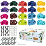 RUACDIQ 20 Piezas presas Escalada niños, Presas de Escalada, rocodromo Infantil Pared, Soportes Escalada para Jugar Torre Y Pared Escalada, Cumpleaños para Niños, 10 Colores